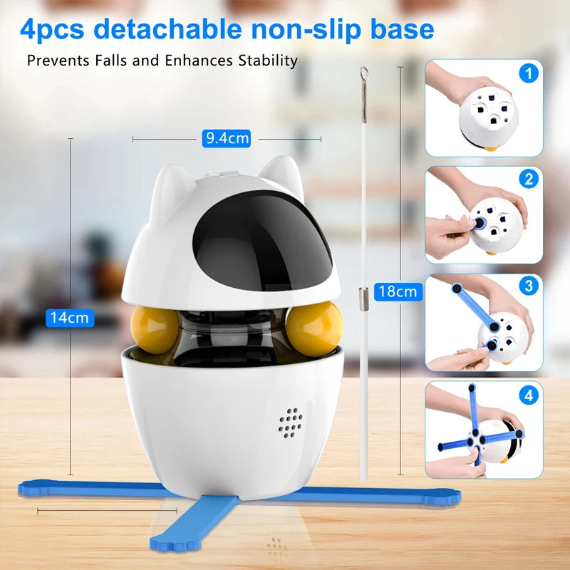  Chasing Exercising Laser Toy USB Rechargeable 4-in-1 Cat Toys Indoor Electric Interactive Toys with Ball  Pet cat Teasing cats #