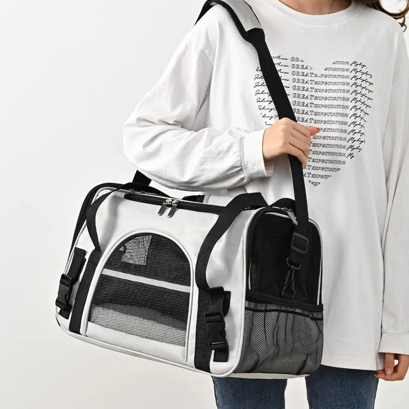  Portable Outdoor Portable One Shoulder Diagonal Cross Pet Box #