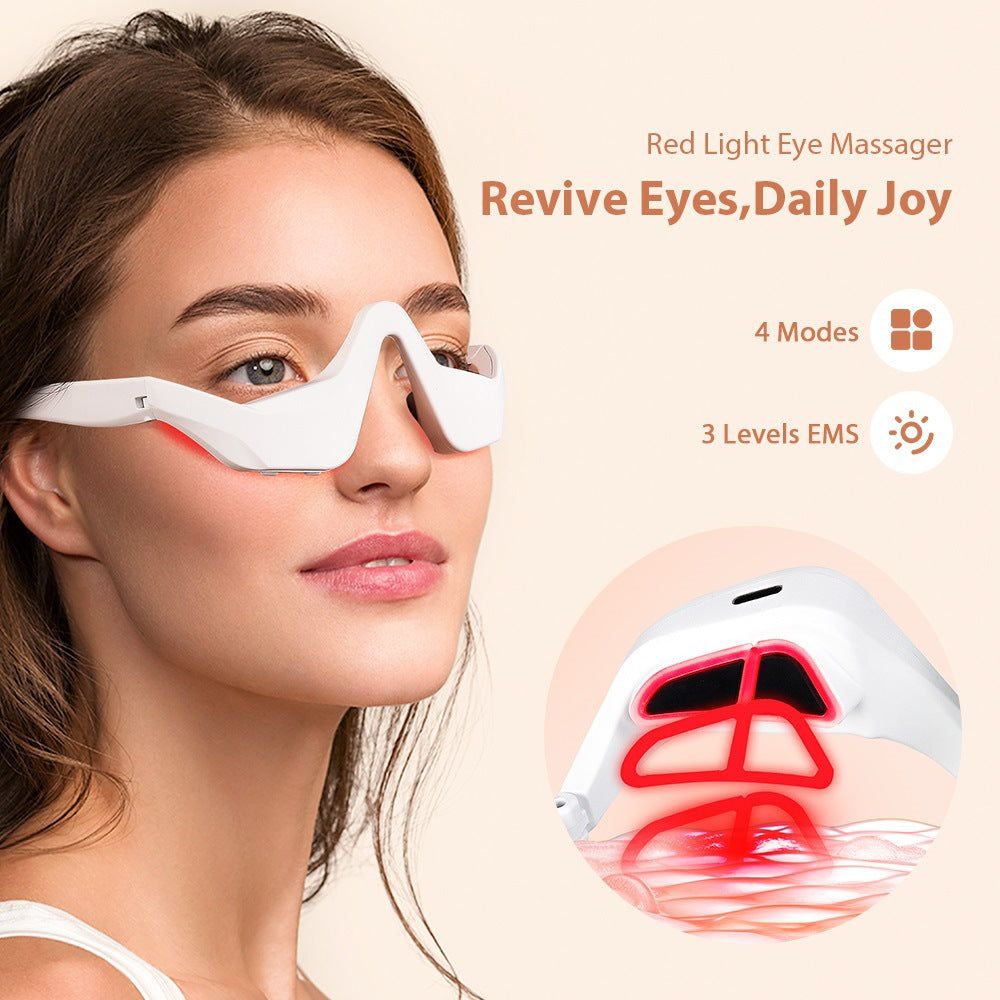  Microcurrent Massaging Eye Beauty Device with EMS and Red Light for Eye Massage and Dark Circle Reduction #
