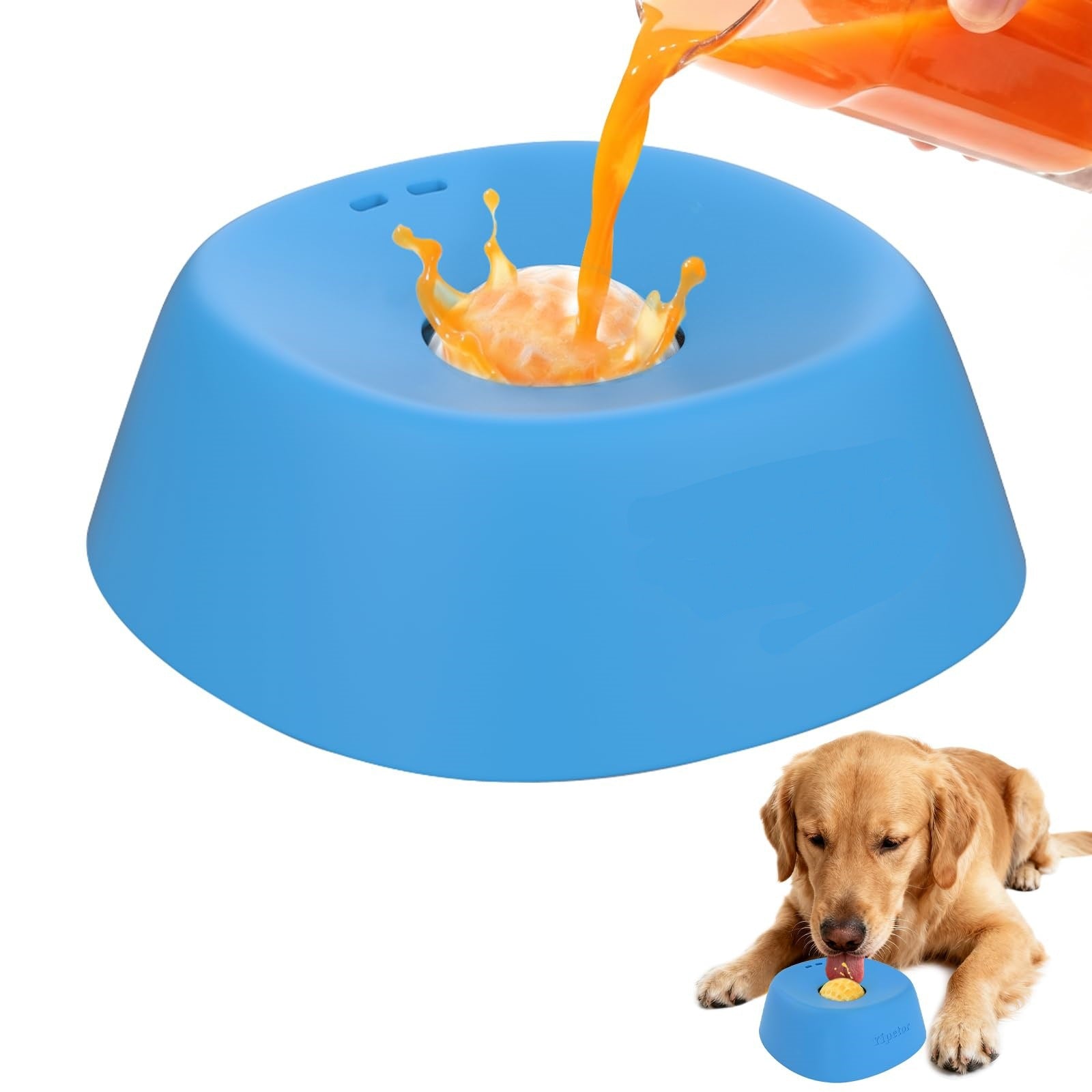  Pet Slow Feeder Non-Slip Spherical Dog Licking Bowl Anti-Choking Dog Bowl Lick Toy For Liquid Treats Bone Broth Yogurt #