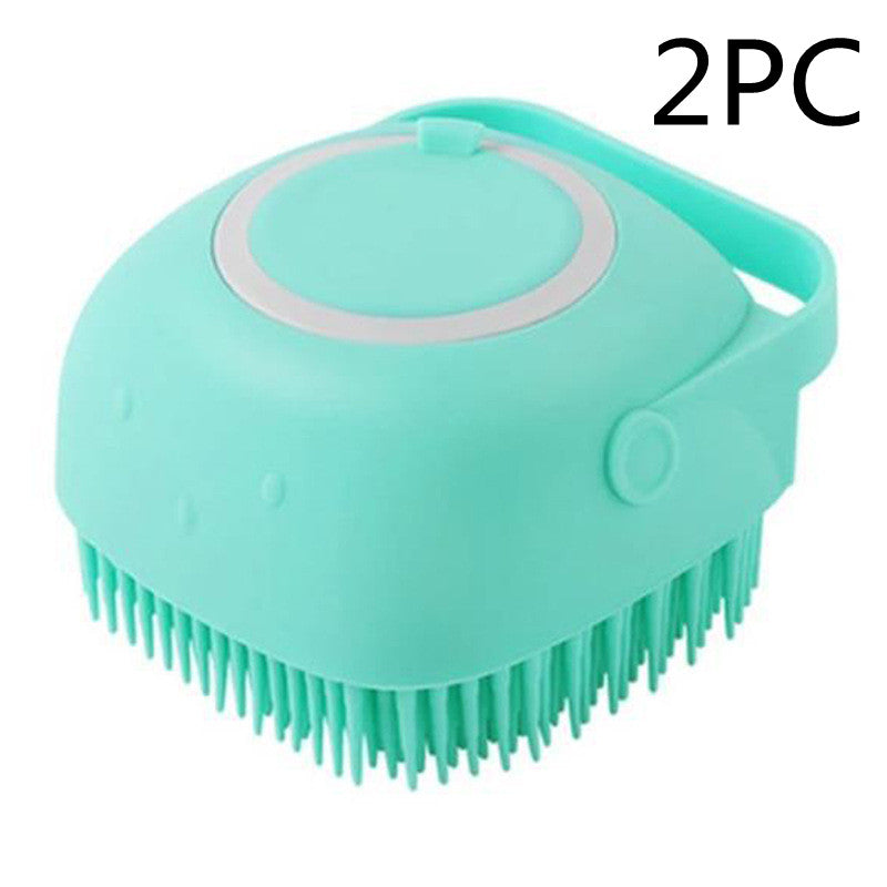  Silicone Dog Bath Massage Gloves Brush Pet Cat Bathroom Cleaning Tool Comb Brush For Dog Can Pour Shampoo Dog Grooming Supplies #