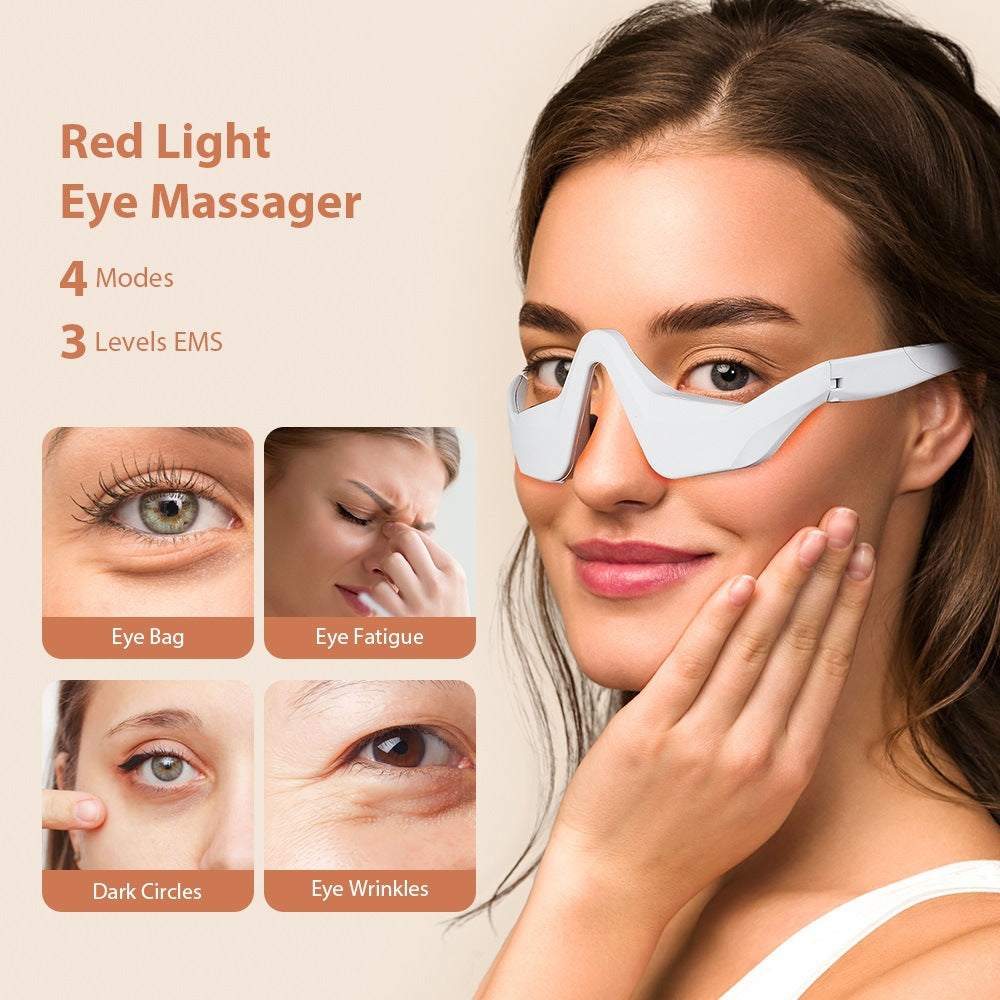  Microcurrent Massaging Eye Beauty Device with EMS and Red Light for Eye Massage and Dark Circle Reduction #
