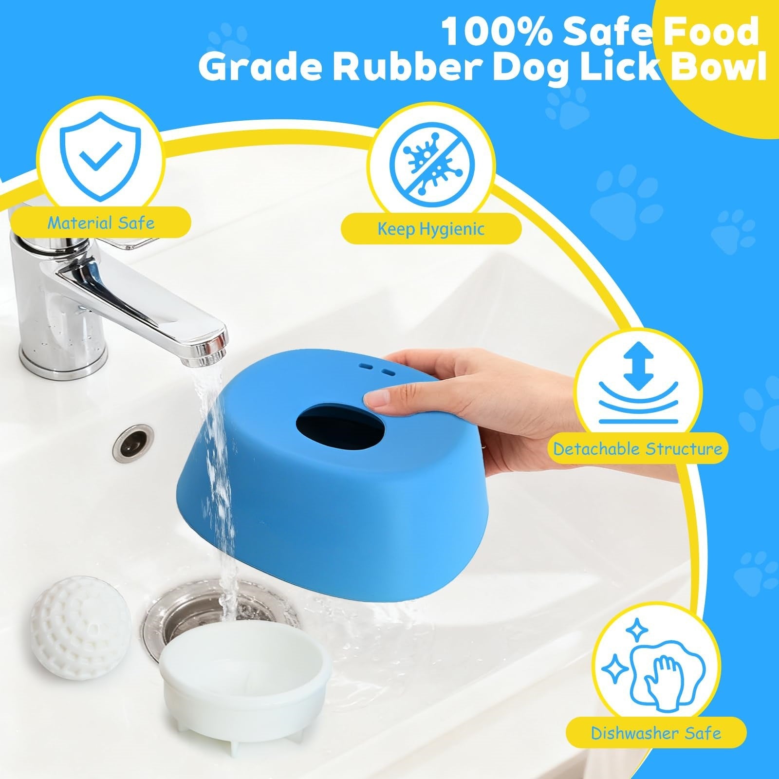  Pet Slow Feeder Non-Slip Spherical Dog Licking Bowl Anti-Choking Dog Bowl Lick Toy For Liquid Treats Bone Broth Yogurt #