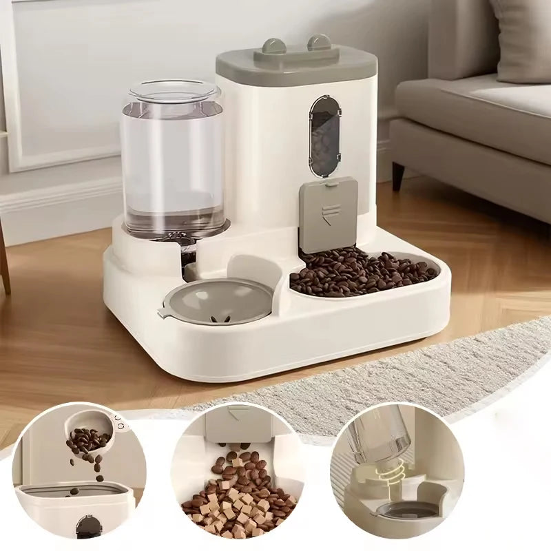  Pet large-capacity feeder integrated automatic water dispenser cat food bowl dog feeding bowl cat bowl dog bowl pet supplies #