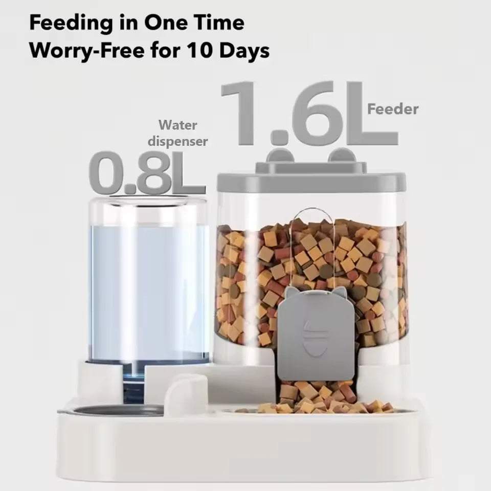  Pet large-capacity feeder integrated automatic water dispenser cat food bowl dog feeding bowl cat bowl dog bowl pet supplies #
