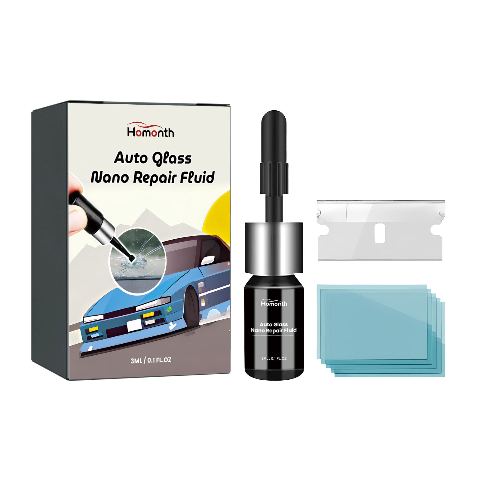  Auto Glass Nano Repair Fluid, Auto Windshield Cracks Quick Repair Adhesive Repair #