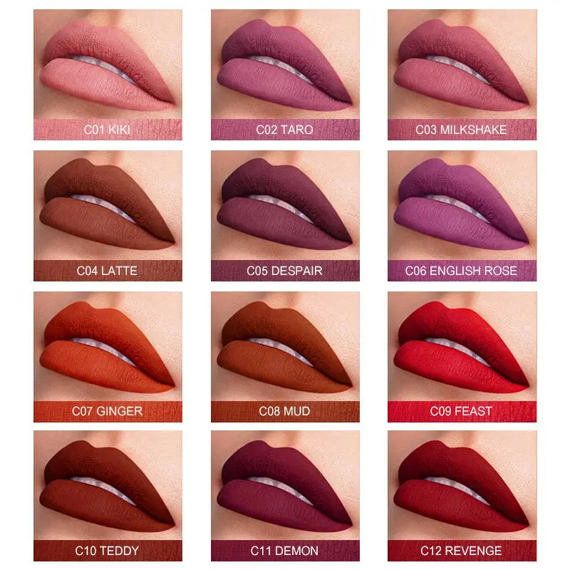  IMAGIC Waterproof Lip Gloss Matte Liquid Lipstick Matte Lipstick Lipkit Cosmetics Makeup Nude 12color #