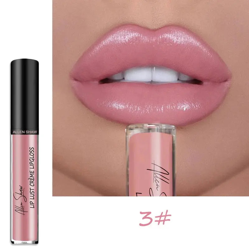  Nude Shiny Liquid Lip Glaze Matte Glitter Shimmer Moisturizing Lip Gloss Long-lasting Lipstick #