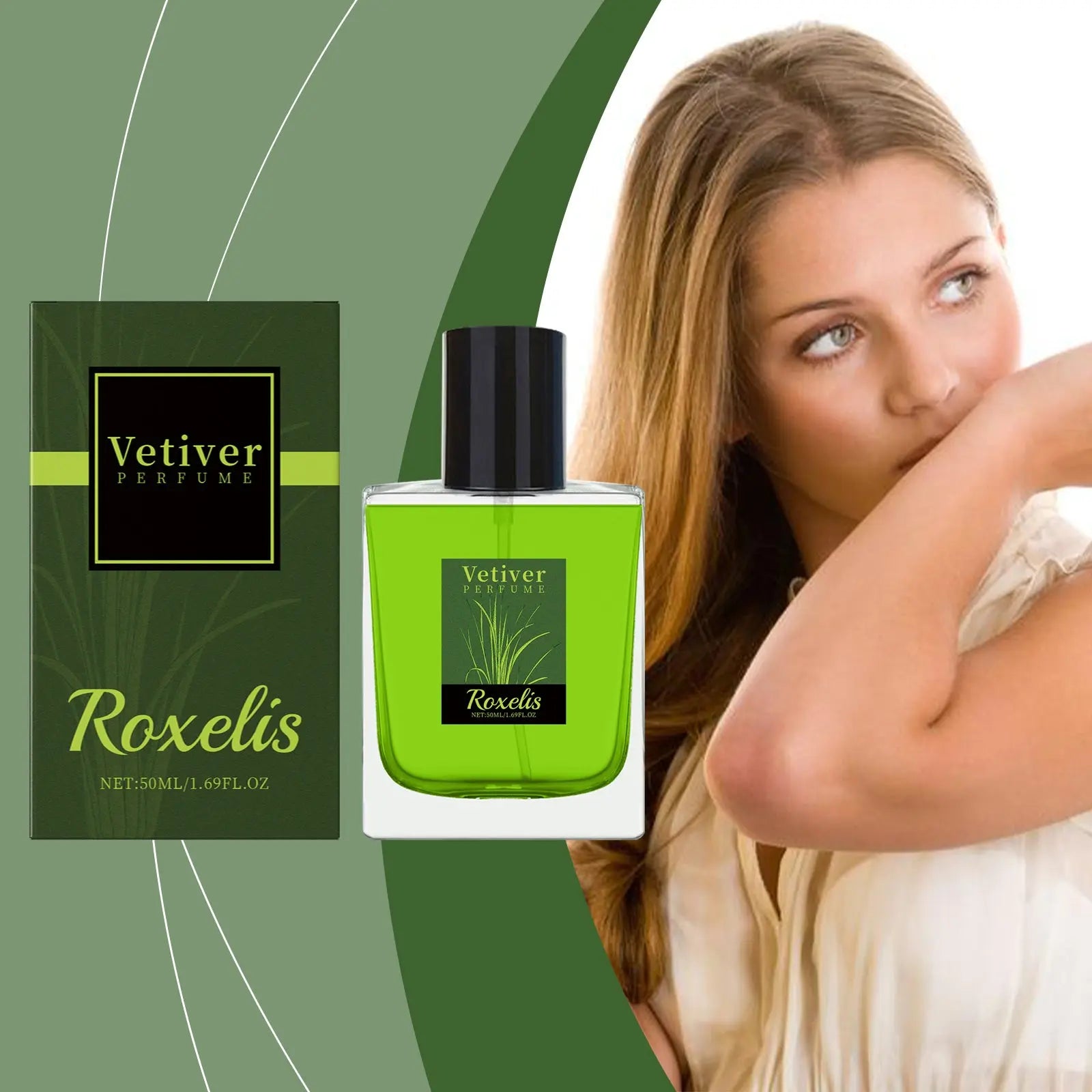  Roxelis Vetiver Fresh Perfume Exudes Charm Natural Fresh Elegant Fragrance Stay Fragrance Everyday Portable Fragrance Perfume #
