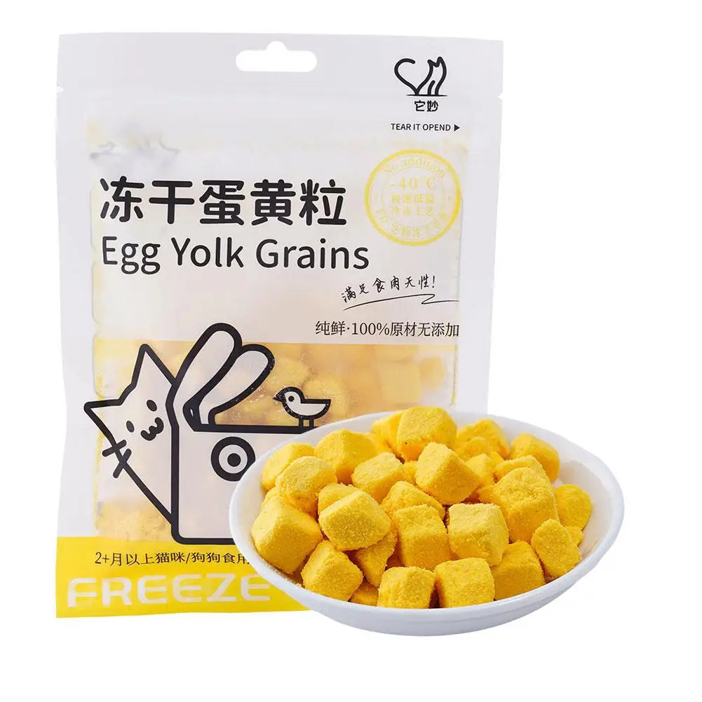  40g 40g Freeze Dried Egg Yolk Granules Freeze Dried Pet Food For Cat/Dog Snacks Safe Healthy Food Snacks #