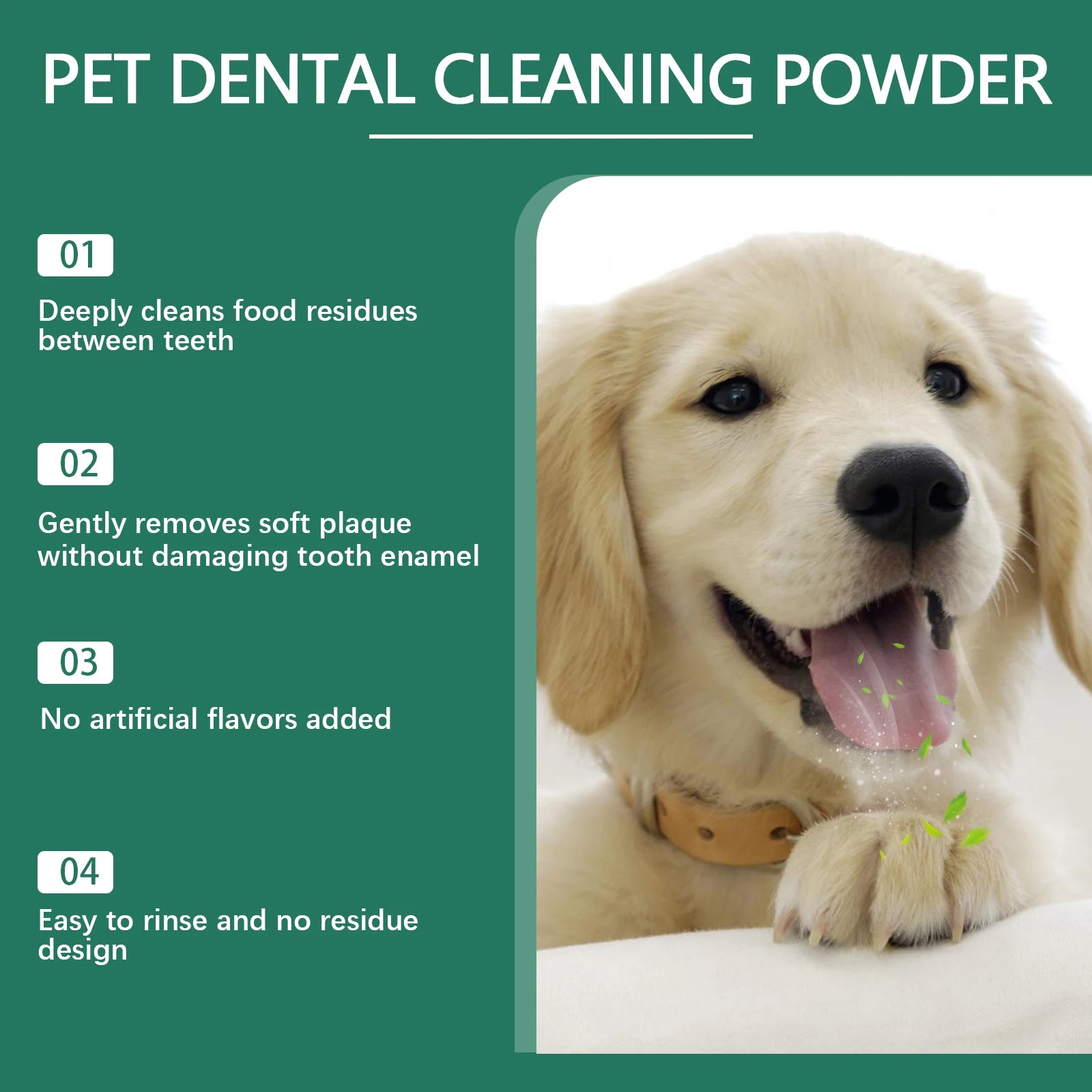 Pet Teeth Cleaning Powder for Dog Reduces Tartar and Calculus Protect Dog Oral Gum Health Freshen Breath Dog Cleaning Products #