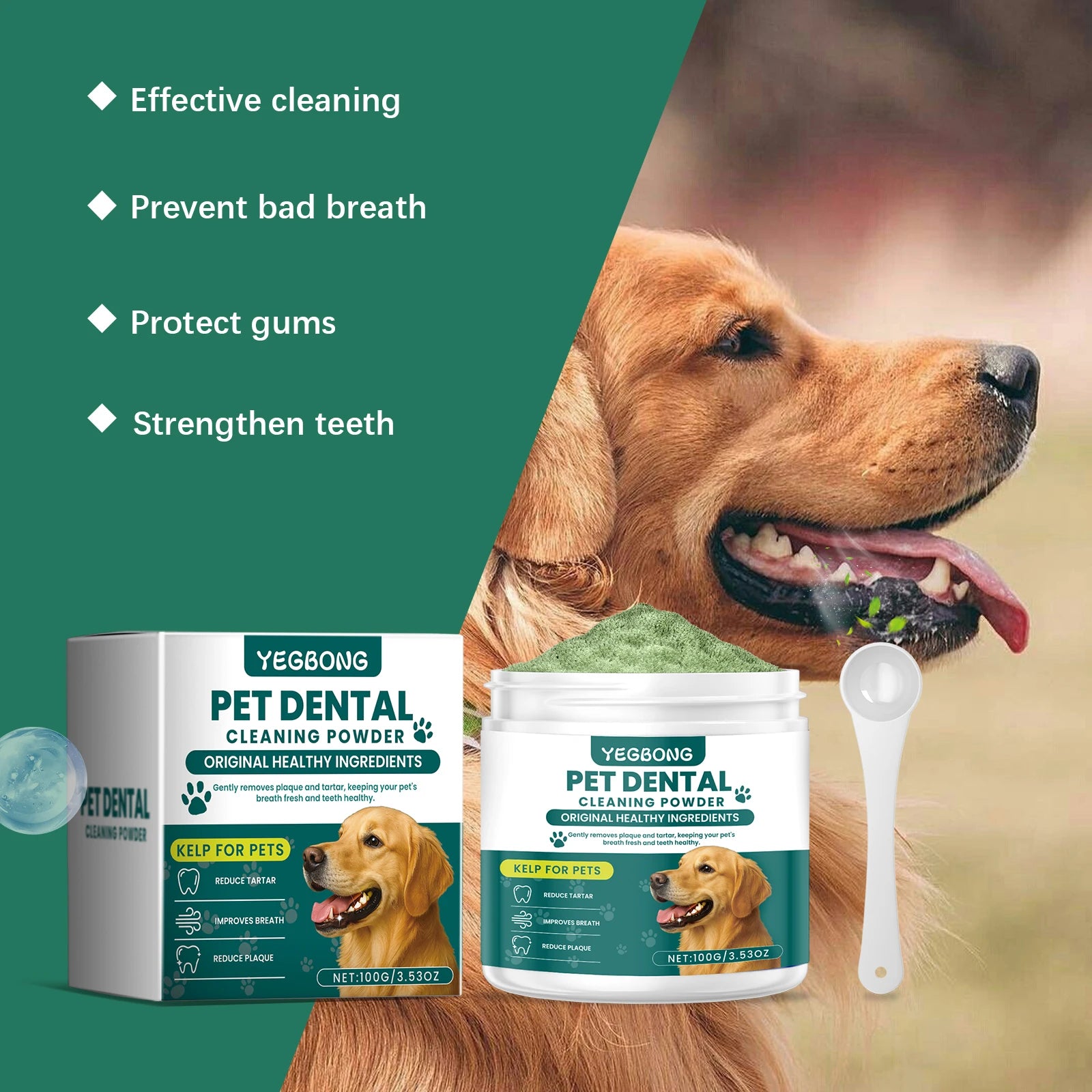  Pet Teeth Cleaning Powder for Dog Reduces Tartar and Calculus Protect Dog Oral Gum Health Freshen Breath Dog Cleaning Products #