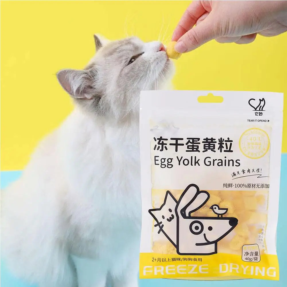  40g 40g Freeze Dried Egg Yolk Granules Freeze Dried Pet Food For Cat/Dog Snacks Safe Healthy Food Snacks #