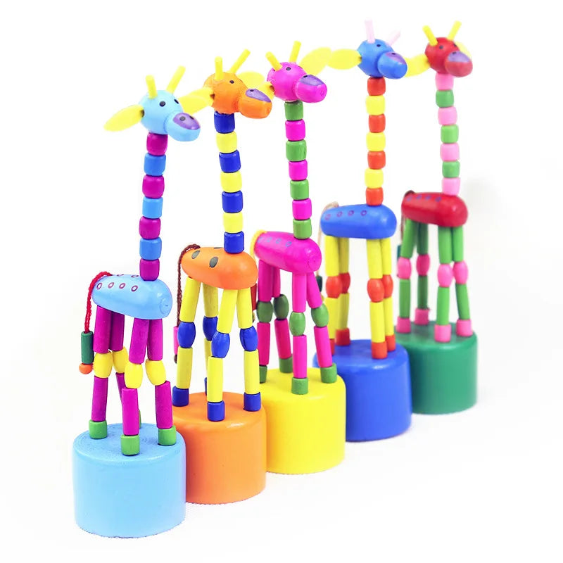  Montessori Toys Educational Wooden Toys for Children Early Learning Exercise Baby Fingers Flexible Materials Giraffe Toy Gifts #