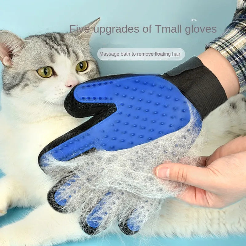  Silicone Pet Grooming Gloves Cats Hair Brush and Comb Gloves to Bathe Dogs Cleaning Hair Removal  for Dog Animal Use Supplies #