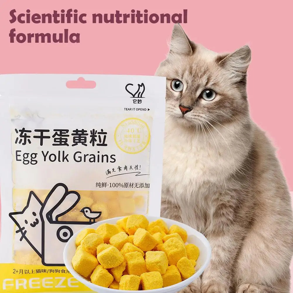  40g 40g Freeze Dried Egg Yolk Granules Freeze Dried Pet Food For Cat/Dog Snacks Safe Healthy Food Snacks #