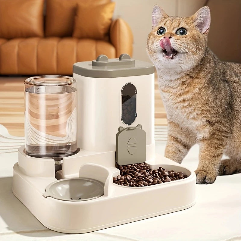  Pet large-capacity feeder integrated automatic water dispenser cat food bowl dog feeding bowl cat bowl dog bowl pet supplies #