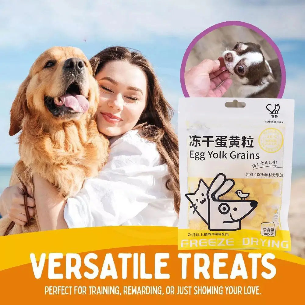  40g 40g Freeze Dried Egg Yolk Granules Freeze Dried Pet Food For Cat/Dog Snacks Safe Healthy Food Snacks #