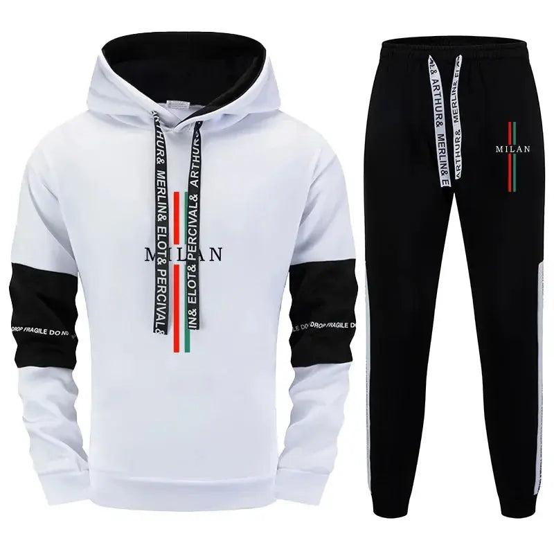  2025 Hot Sale Men's Tracksuit Hoodie Sweatpants High Quality Italy Milan Print Sweatshirt Outfit Autumn Winter Casual Sportswear #