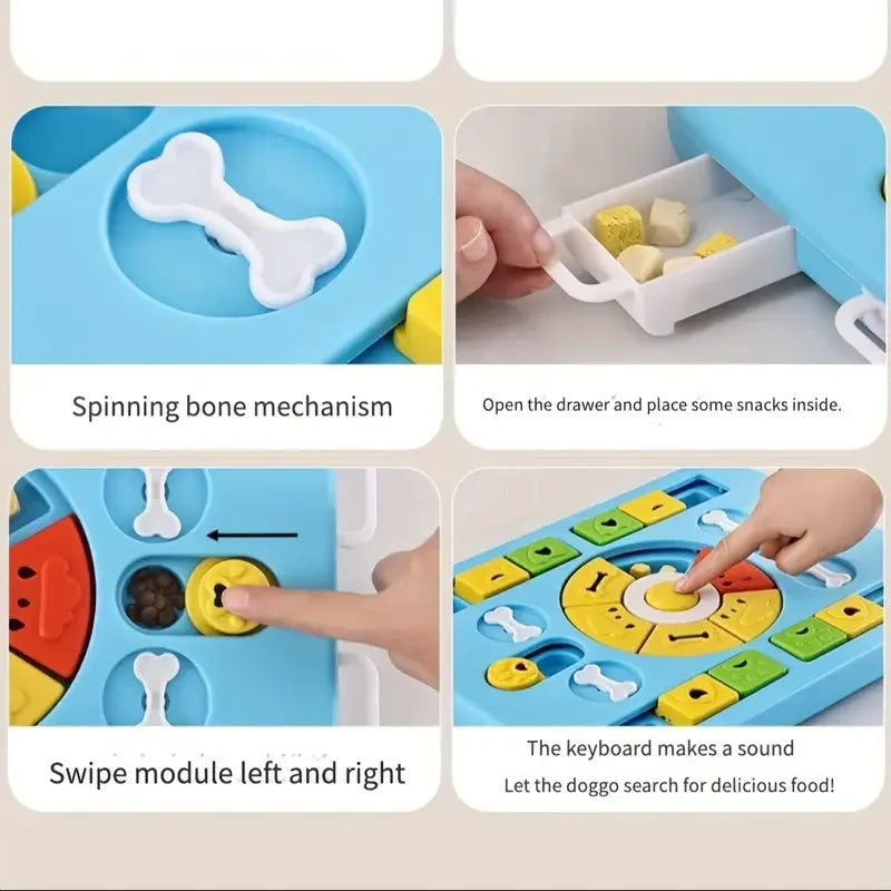  Pet Slow Food Bowl Toys Pet Dogs and Cats Toys Multifunctional Food Box Pet Puzzle Feeding Bowl is suitable for small, medium an #