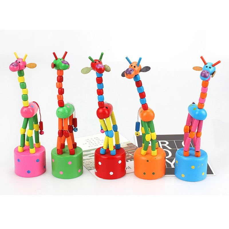  Montessori Toys Educational Wooden Toys for Children Early Learning Exercise Baby Fingers Flexible Materials Giraffe Toy Gifts #