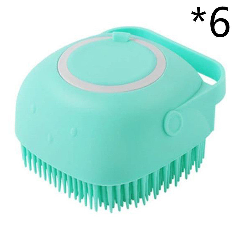  Silicone Dog Bath Massage Gloves Brush Pet Cat Bathroom Cleaning Tool Comb Brush For Dog Can Pour Shampoo Dog Grooming Supplies #