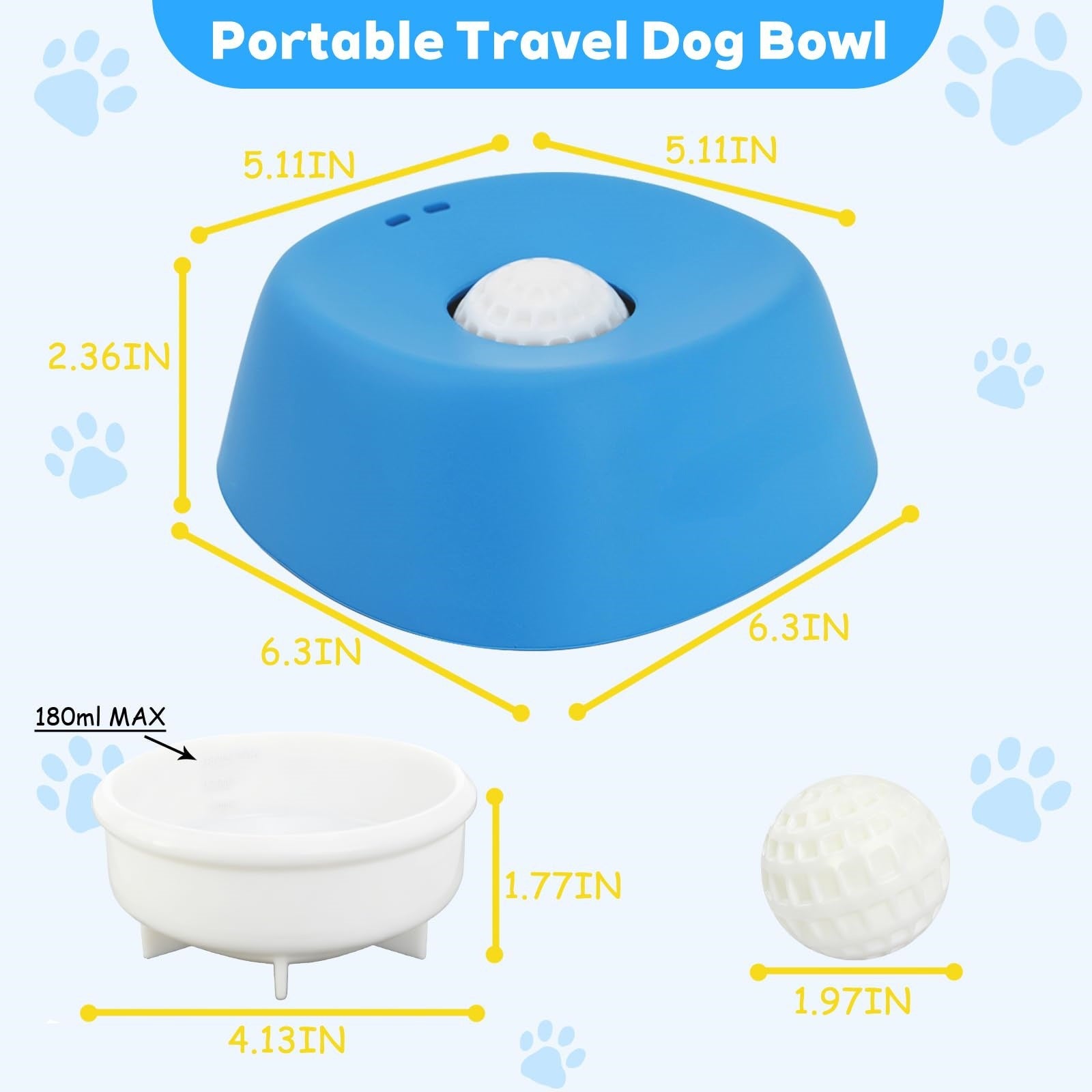  Pet Slow Feeder Non-Slip Spherical Dog Licking Bowl Anti-Choking Dog Bowl Lick Toy For Liquid Treats Bone Broth Yogurt #